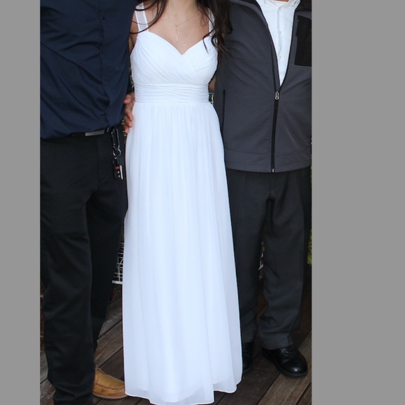 White Floor Length Gown - Picture 1 of 2